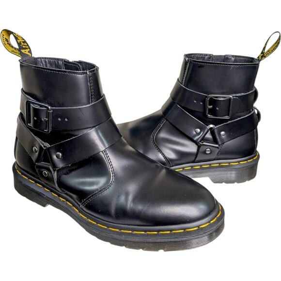 Dr. Martens Shoes - NWOB Dr. Martens Jaimes Leather Harness Chelsea Moto Boots Womens 6 Buckle Smoot
